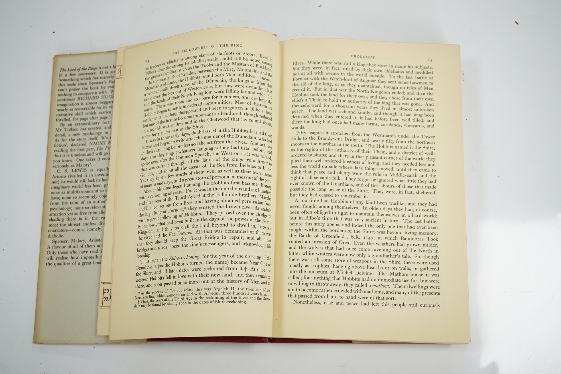 Tolkien J.R.R - The Lord of the Rings: The Fellowship of the Ring, 1st edition, 1st impression, folding map at rear, neat previous owner signature to front endpaper [Ann Williams 22nd August 1954], top edge red, original